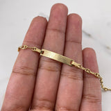 Pulso Bebé GC 2.05gr / 15cm / 2.7mm Placa Rectangular Lisa Oro Amarillo 18K #