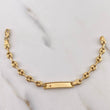 Pulso Bebé GC 2.5gr / 13cm / 4mm Placa Rectangular Bordeada Oro Amarillo 18K #