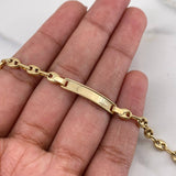 Pulso Bebé GC 2.5gr / 13cm / 4mm Placa Rectangular Bordeada Oro Amarillo 18K #
