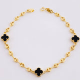 Pulso GC Trebol Onix 3.5g / 18cm / 3.65mm Oro Amarillo 18K