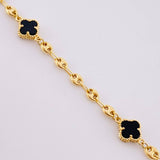 Pulso GC Trebol Onix 3.5g / 18cm / 3.65mm Oro Amarillo 18K