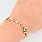 Pulso GC Trebol Onix 3.5g / 18cm / 3.65mm Oro Amarillo 18K