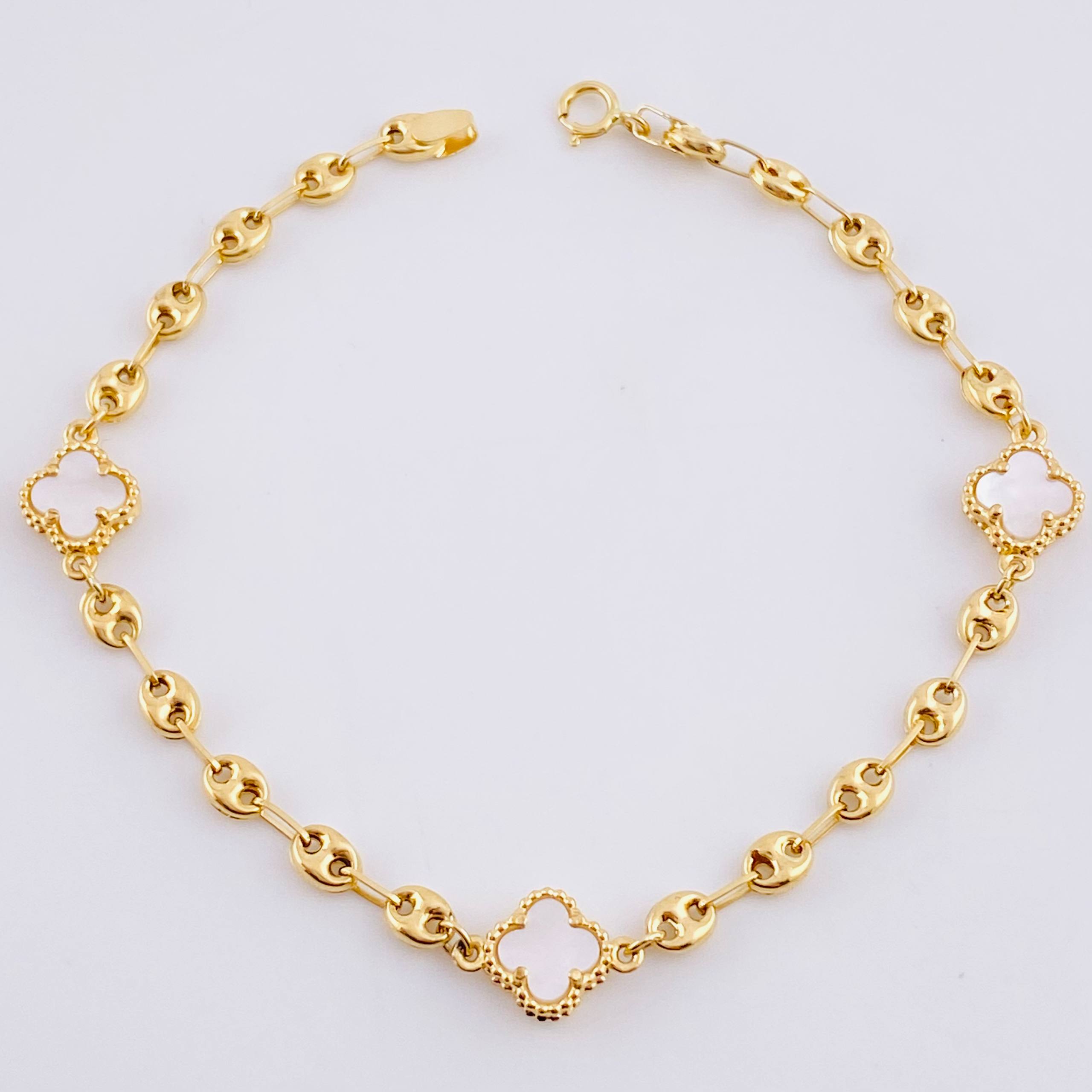 Pulso GC Trebol Nacar 3.55g / 18cm / 3.65mm Oro Amarillo 18K