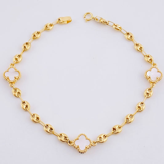 Pulso GC Trebol Nacar 3.6g / 18cm / 3.65mm Oro Amarillo 18K