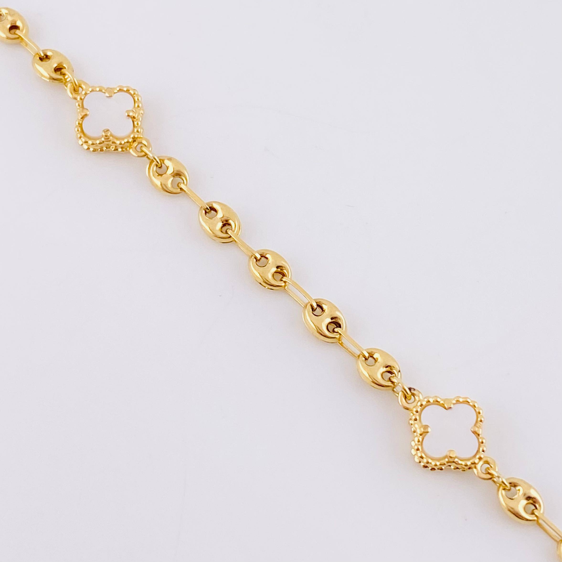 Pulso GC Trebol Nacar 3.55g / 18cm / 3.65mm Oro Amarillo 18K