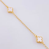 Pulso Aro Seguido Trebol Nacar 2.95g / 19.3cm / 1.5mm Oro Amarillo 18K