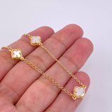 Pulso Aro Seguido Trebol Nacar 2.95g / 19.3cm / 1.5mm Oro Amarillo 18K