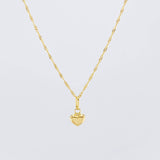 Set Cadena y Dije Singapur + Corazón 1.25gr / 45cm / Oro Amarillo 18K (Oferta) ©