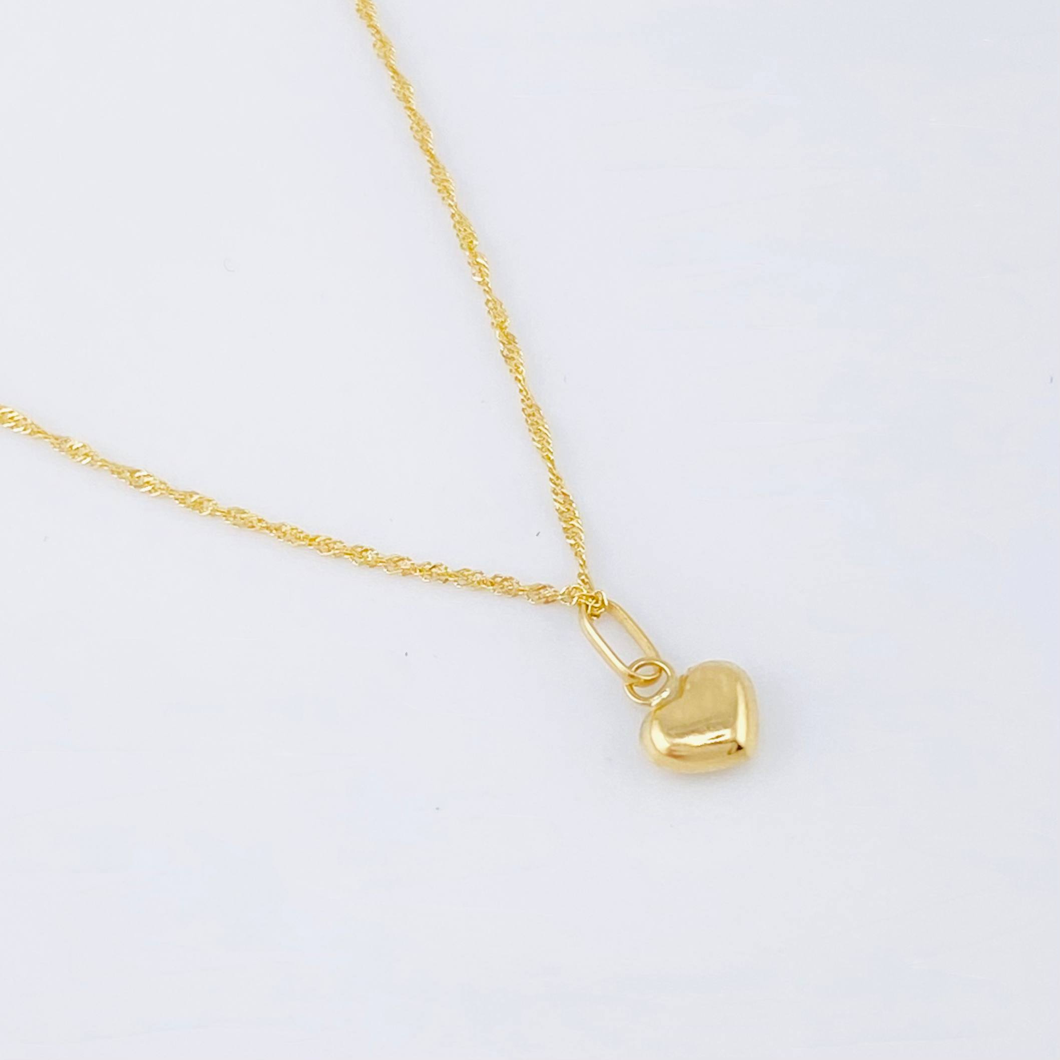 Set Cadena y Dije Singapur + Corazón 1.2gr / 45cm / Oro Amarillo 18K (Oferta)