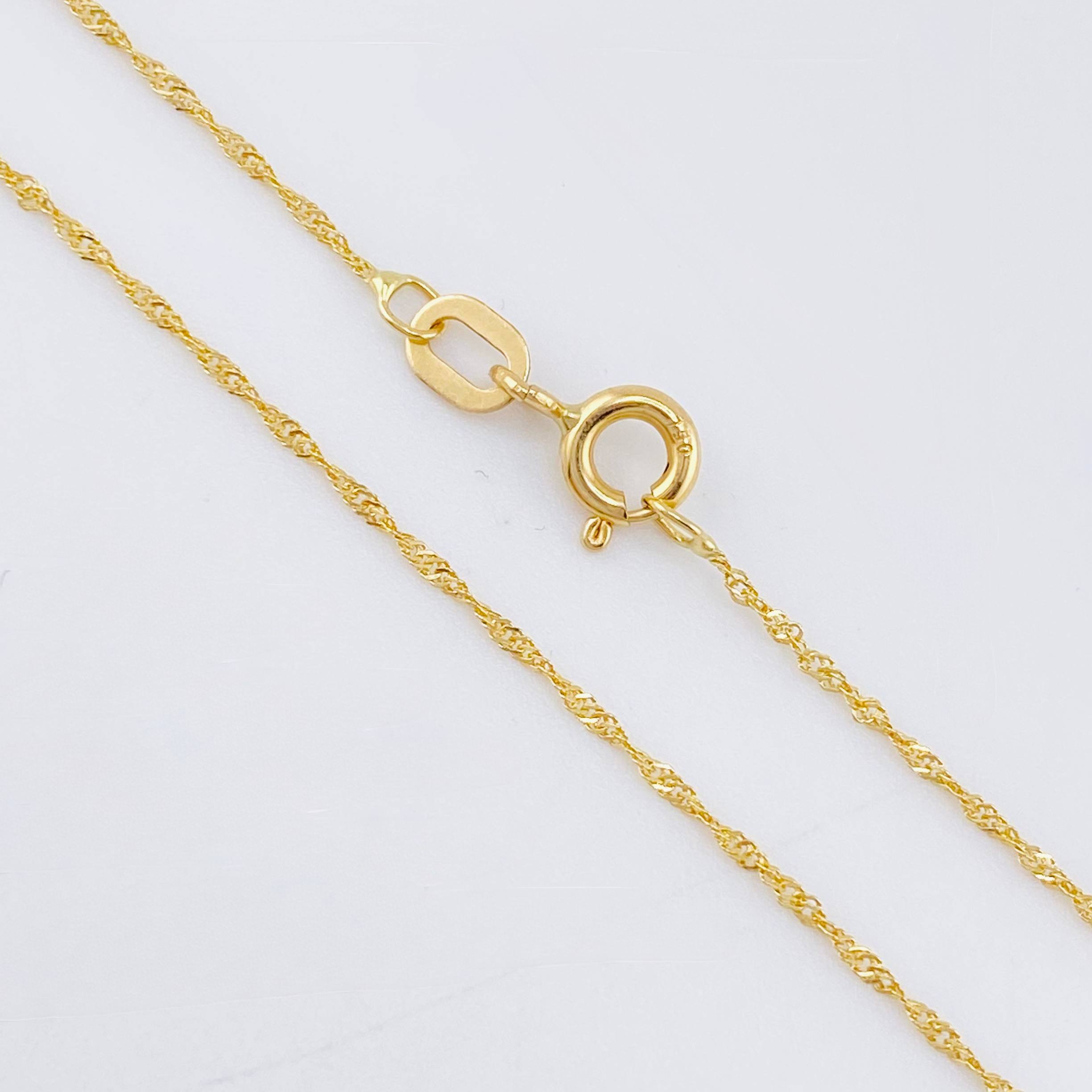 Set Cadena y Dije Singapur + Corazón 1.2gr / 45cm / Oro Amarillo 18K (Oferta)