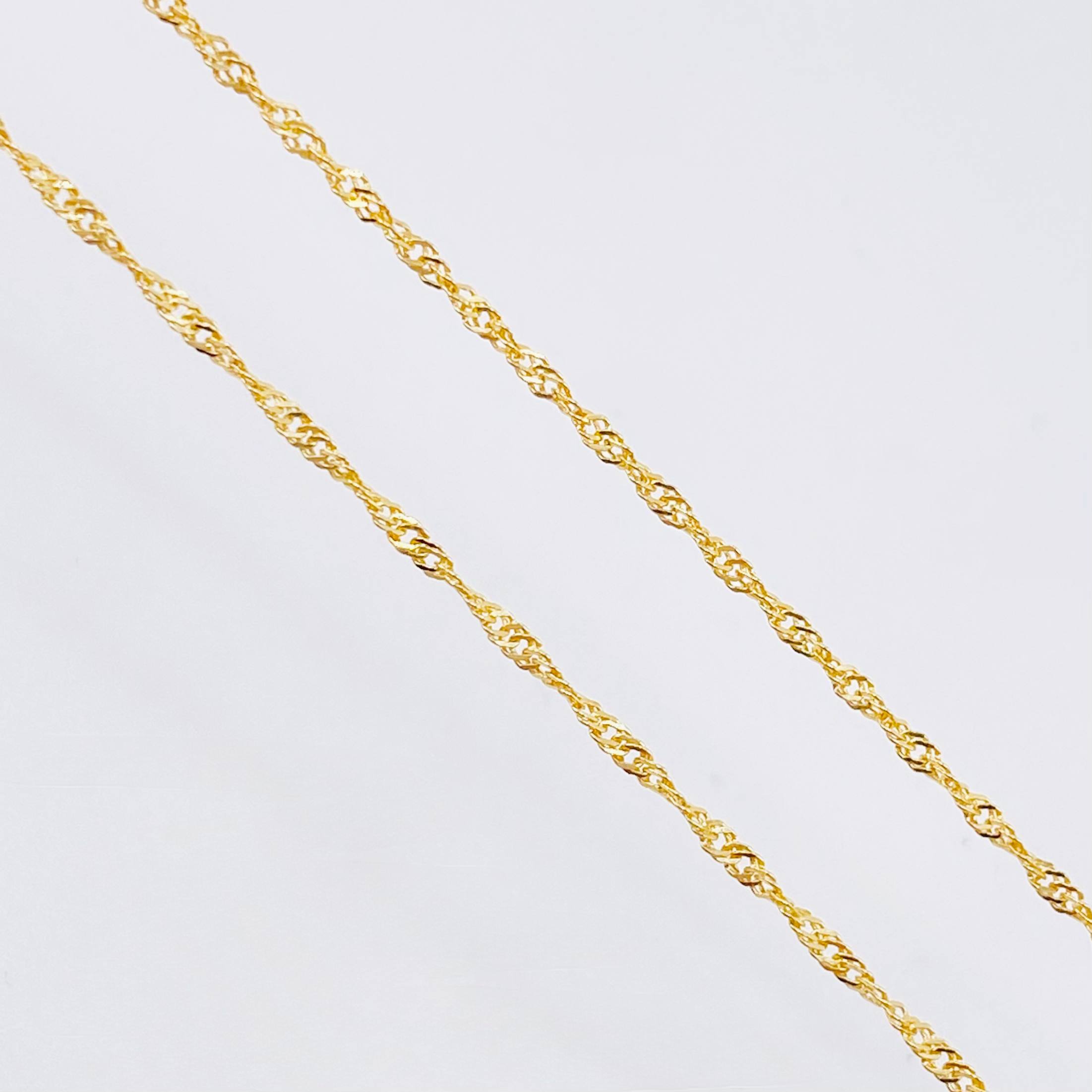 Set Cadena y Dije Singapur + Corazón 1.35gr / 50cm / Oro Amarillo 18K (Oferta) ©