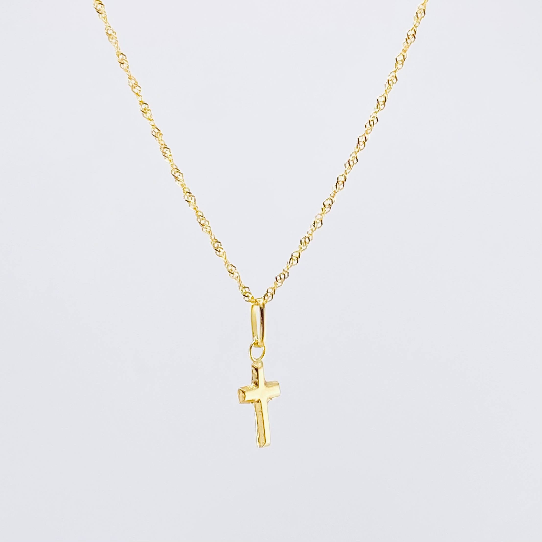 Set Cadena y Dije Singapur + Cruz 1.2gr / 45cm / Oro Amarillo 18K (Oferta) ©