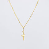 Set Cadena y Dije Singapur + Cruz 1.15gr / 40cm / 1mm Oro Amarillo 18K (Oferta)