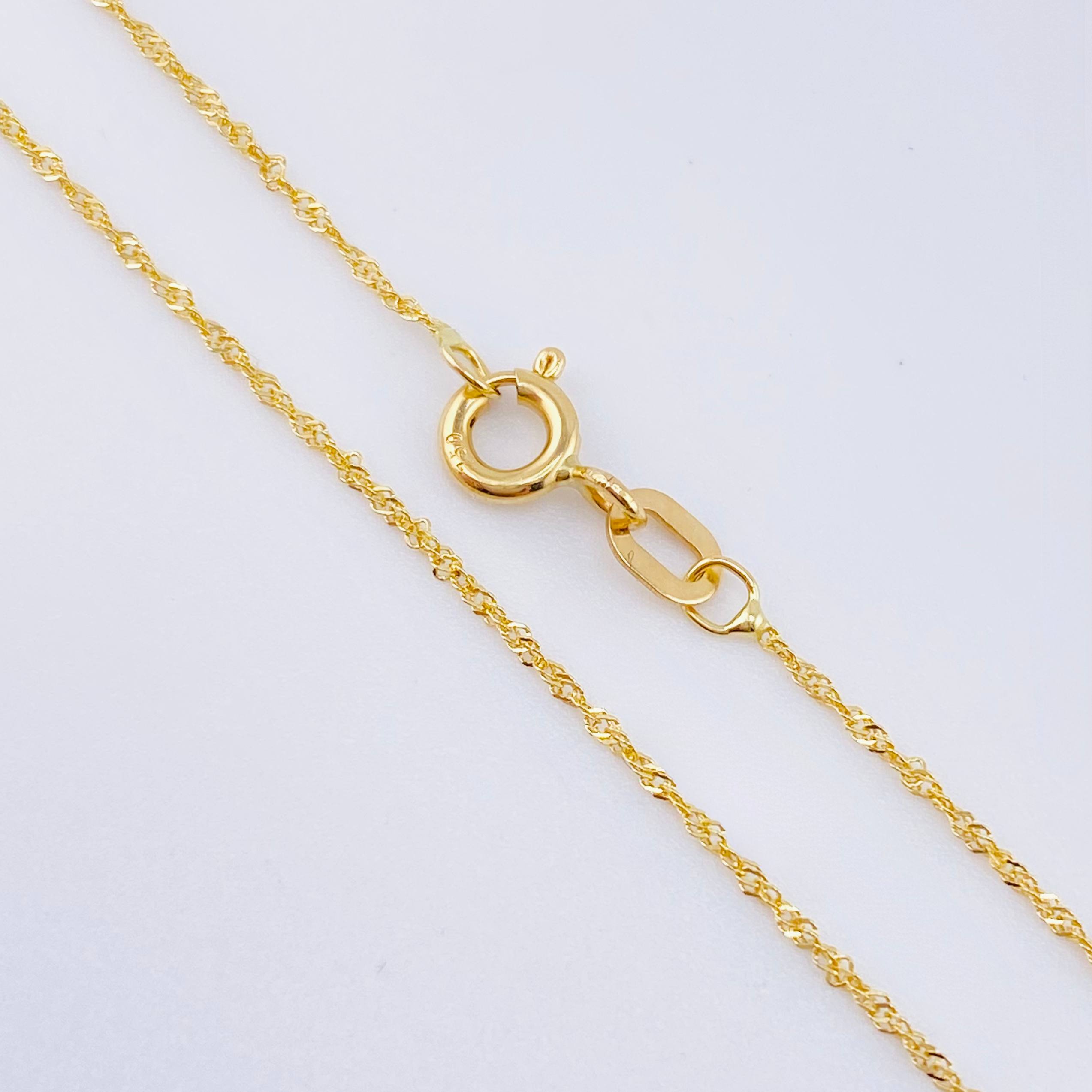 Set Cadena y Dije Singapur + Cruz 1.25gr / 45cm / 1mm Oro Amarillo 18K (Oferta)