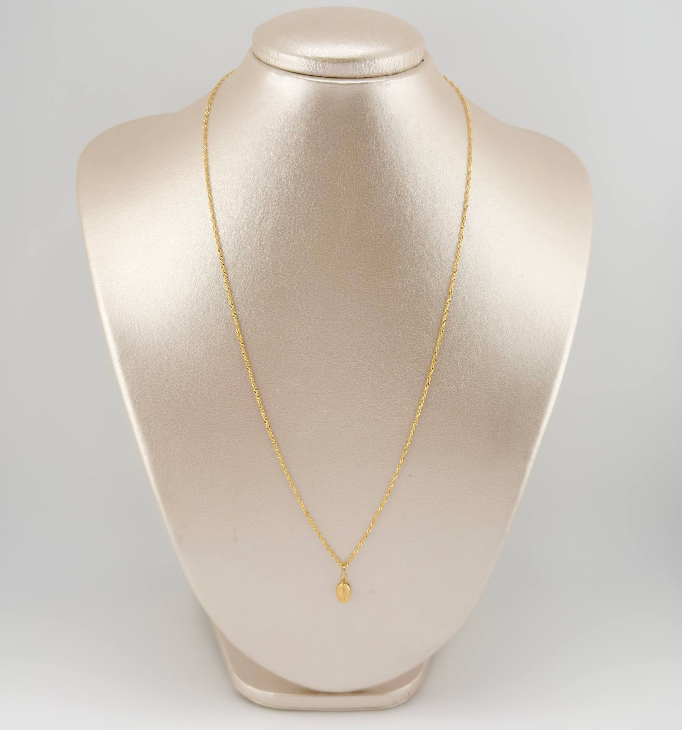 Set Cadena y Dije Veneciana + Virgen 1.4gr / 50cm / Oro Amarillo 18K (Oferta) ©