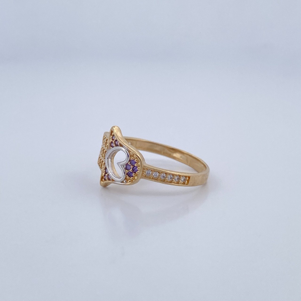 Anillo Mano Hamsa Corazon 2.4gr / T7 1/4 / Oro 18K &