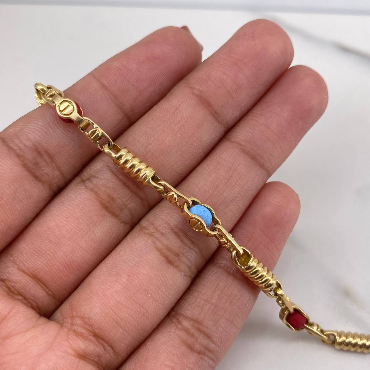 Pulso Rustico Tornillo 11.2gr / 20cm / 4.3mm Cauchos Rojos Azules Oro Amarillo 18K #