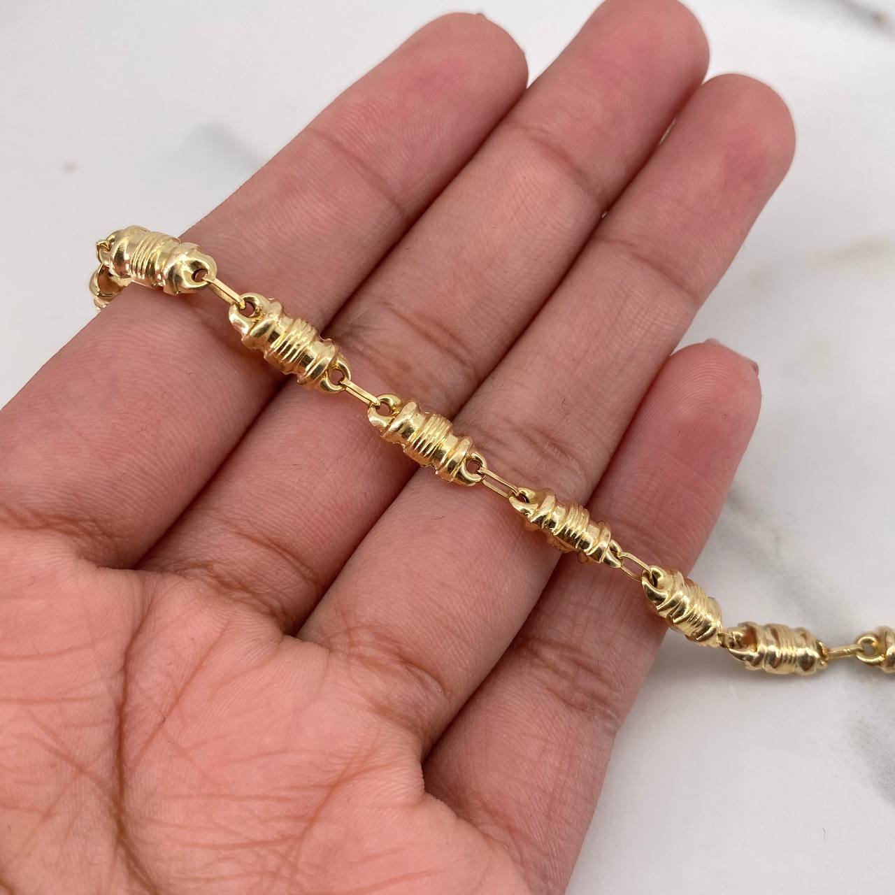 Pulso Rustico 4.65gr / 20cm / 4.6mm Barril Estria Oro Amarillo 18K #