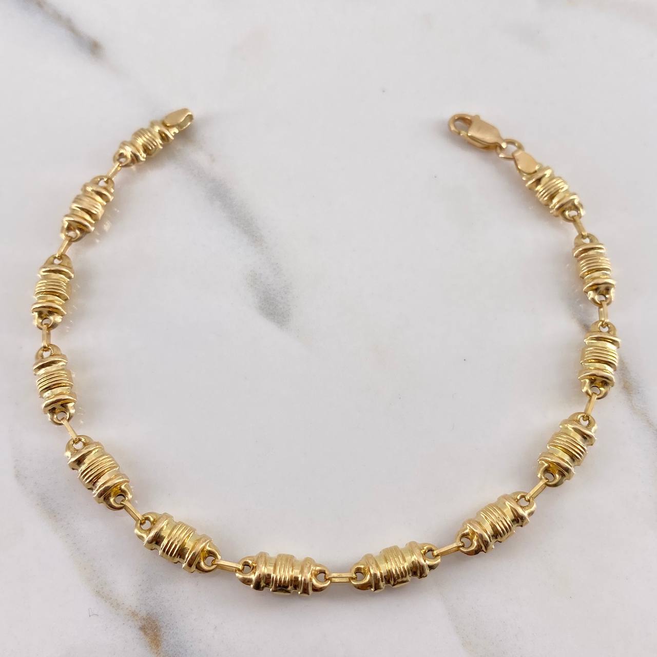 Pulso Rustico 4.65gr / 20cm / 4.6mm Barril Estria Oro Amarillo 18K #
