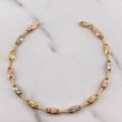 Pulso Rustico Eslabon 5gr / 21cm / 4.4mm Diamantado Tres Oros 18K #