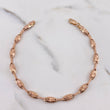 Pulso Rustico Eslabon 4.65gr / 21cm / 4.4mm Diamantado Oro Rosa 18K #