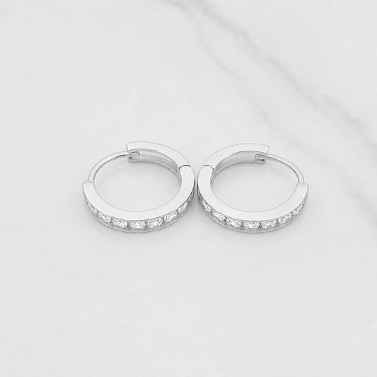 Candongas Carril 1.1g / 1cm Oro Blanco 18K