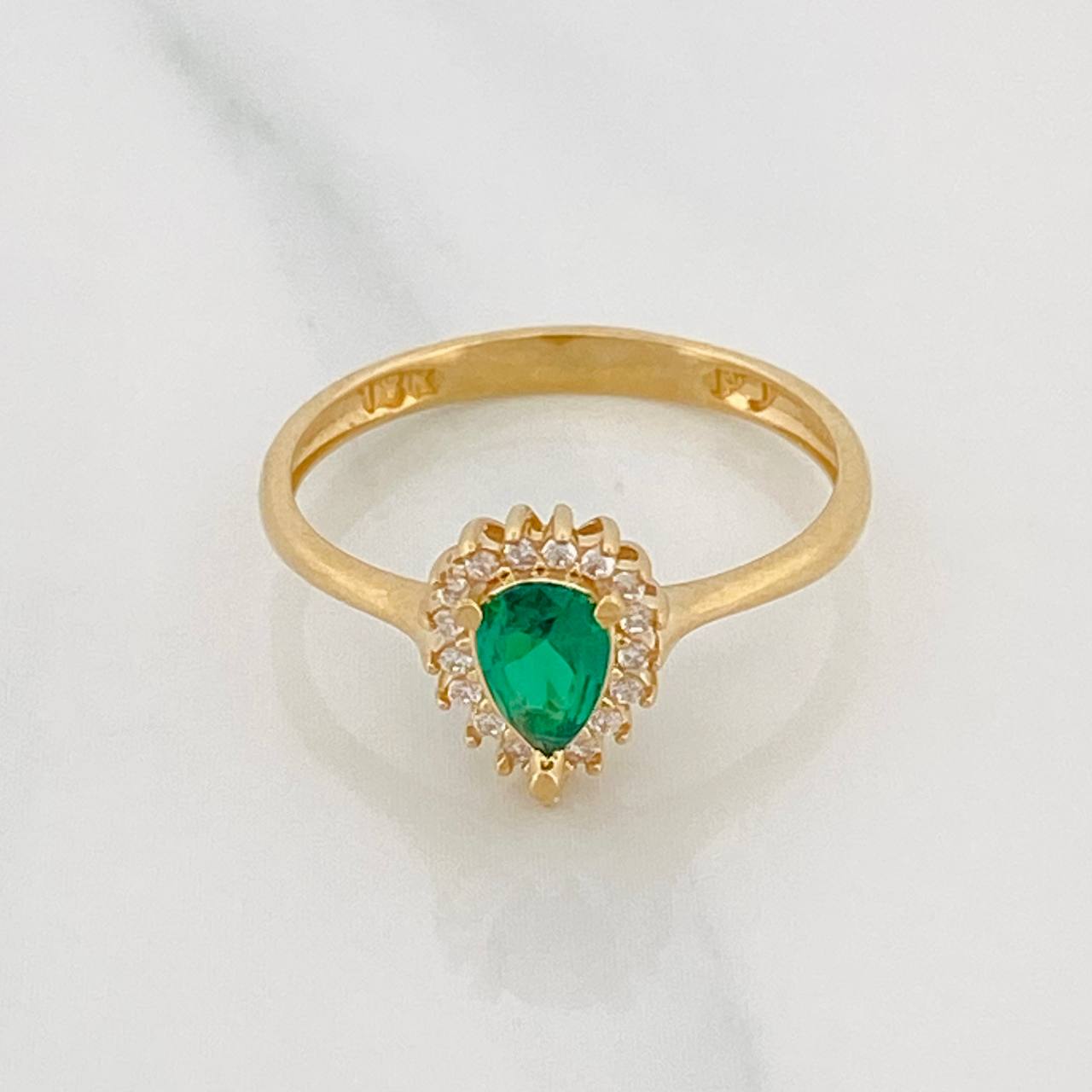 Anillo Halo Gota 2.1g / T7 Oro Amarillo 18K