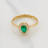 Anillo Halo Gota 2.1g / T7 Oro Amarillo 18K