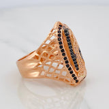 Anillo Virgen Guadalupe 8g / T11 Dos Oros Negro Rosa 18K