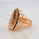 Anillo Virgen Guadalupe 8g / T11 Dos Oros Negro Rosa 18K
