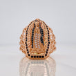 Anillo Virgen Guadalupe 8g / T11 Dos Oros Negro Rosa 18K