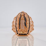 Anillo Virgen Guadalupe 8g / T11 Dos Oros Negro Rosa 18K