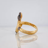 Anillo Serpiente 5.1g / T5 3/4 Dos Oros Negro Amarillo 18K