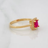 Anillo Halo Cuadrado 2.8g / T7 1/2 Oro Amarillo 18K