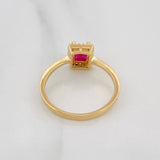 Anillo Halo Cuadrado 2.8g / T7 1/2 Oro Amarillo 18K