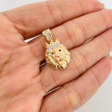 Dije León 3.85g / 3cm Dos Oros Amarillo Blanco 18K