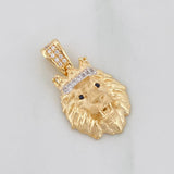 Dije León 3.85g / 3cm Dos Oros Amarillo Blanco 18K