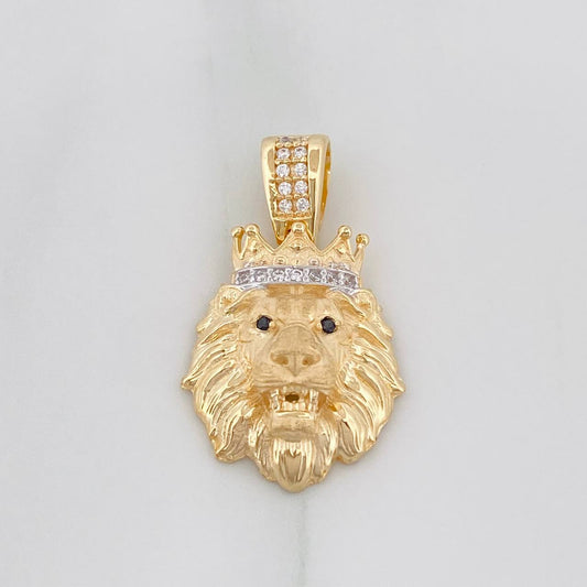 Dije León 3.85g / 3cm Dos Oros Amarillo Blanco 18K