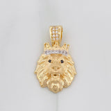 Dije León 3.85g / 3cm Dos Oros Amarillo Blanco 18K