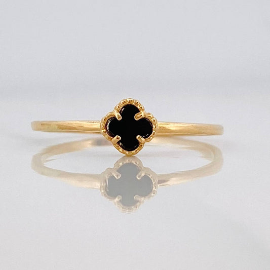 Anillo Trebol 1.15g / T7 1/2 Oro Amarillo 18K