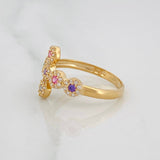 Anillo Cruz Tupida 2.4g / T7 1/2 Oro Amarillo 18K