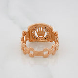Anillo Correa Corona 3.55g / T7 Dos Oros Blanco Rosa 18K