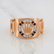 Anillo Correa Corona 3.55g / T7 Dos Oros Blanco Rosa 18K