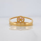 Anillo Halo Circulo 2.3g / T7 3/4 Dos Oros Amarillo Blanco 18K