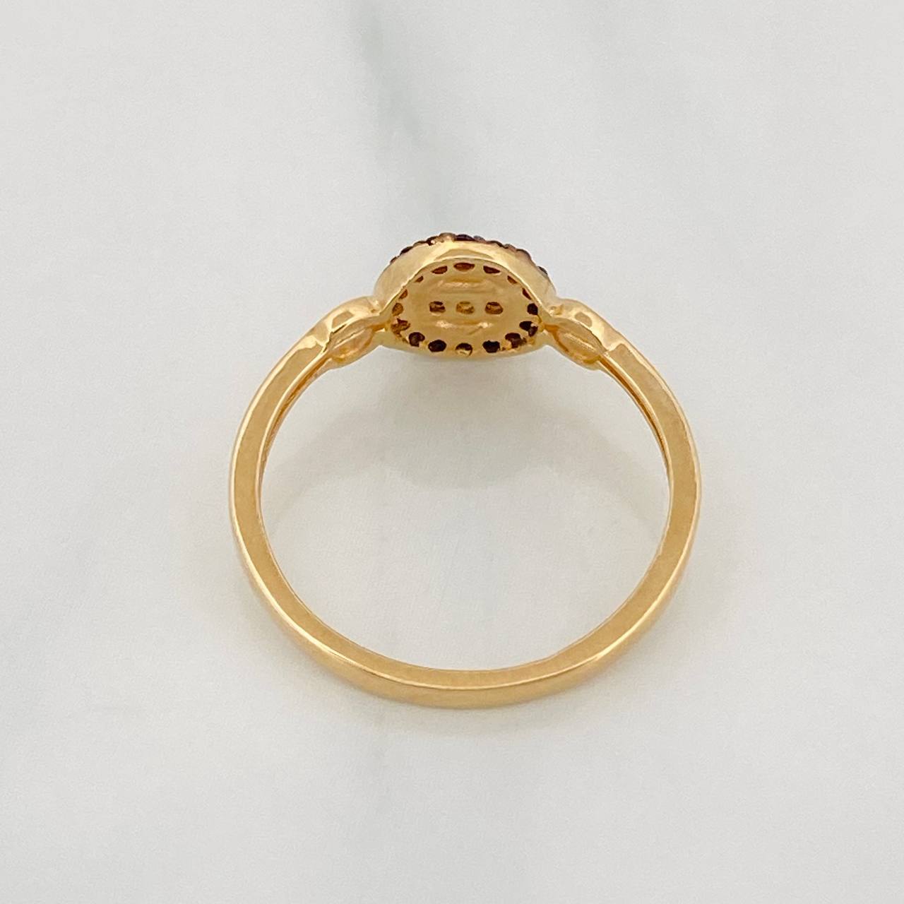 Anillo Circulo 1.7g / T5 1/4 Dos Oros Negro Amarillo 18K