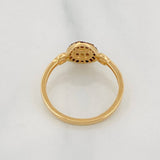 Anillo Circulo 1.7g / T5 1/4 Dos Oros Negro Amarillo 18K