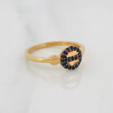 Anillo Circulo 1.7g / T5 1/4 Dos Oros Negro Amarillo 18K