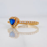 Anillo Halo Corazón 2g / T7 3/4 Oro Amarillo 18K