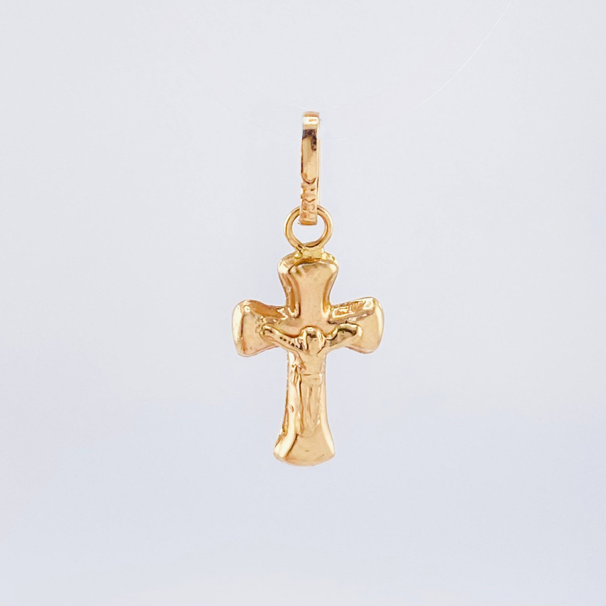Dije Cruz Cristo 0.45gr / 2cm / Oro Rosa 18K ©