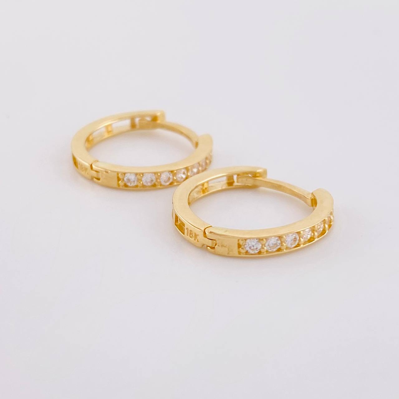 Candongas Mela Carril Tupido 2.15g / 1.2cm Oro Amarillo 18K